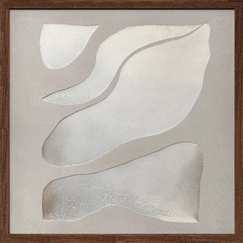 Flowing Shapes in Soft Neutral Tones - Square Stretched Canvas, Poster or Fine Art Print I Heart Wall Art