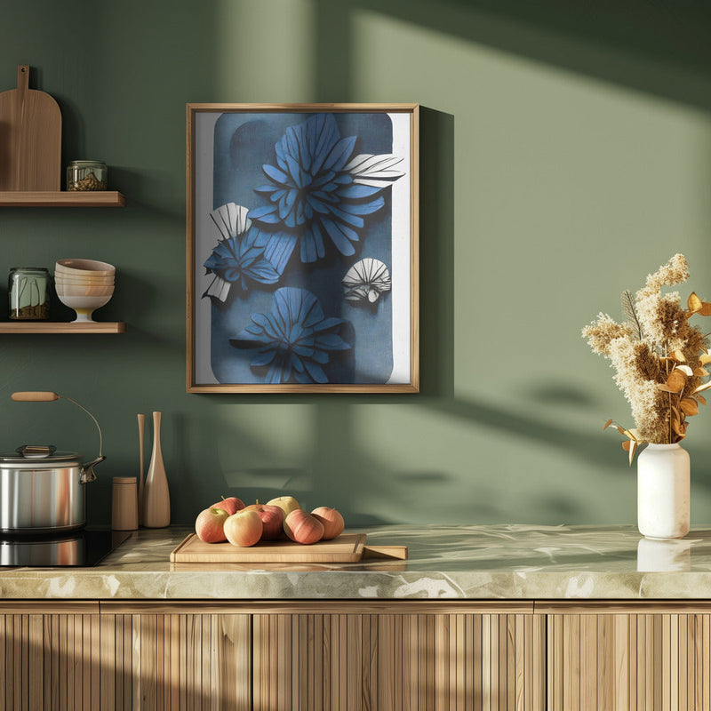 Blue Blossoms - Stretched Canvas, Poster or Fine Art Print I Heart Wall Art