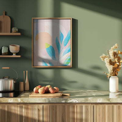 Blue Leaves - Stretched Canvas, Poster or Fine Art Print I Heart Wall Art