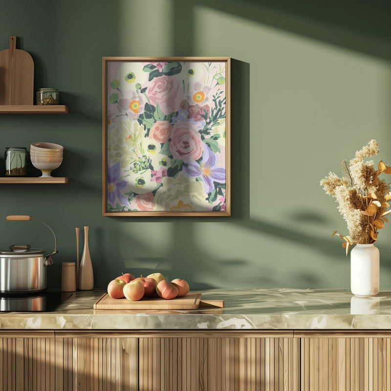 Romantic Bouqet - Stretched Canvas, Poster or Fine Art Print I Heart Wall Art