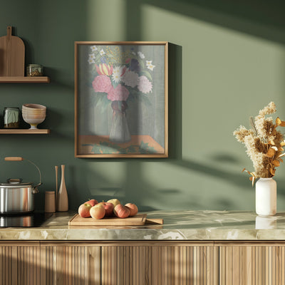 Flowers In a Vase - Stretched Canvas, Poster or Fine Art Print I Heart Wall Art