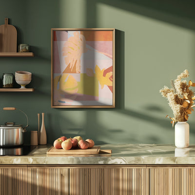 Organic Bauhaus Geometry Leaves - Stretched Canvas, Poster or Fine Art Print I Heart Wall Art