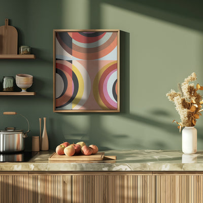 Warm Colors Bauhaus Geometry3 - Stretched Canvas, Poster or Fine Art Print I Heart Wall Art