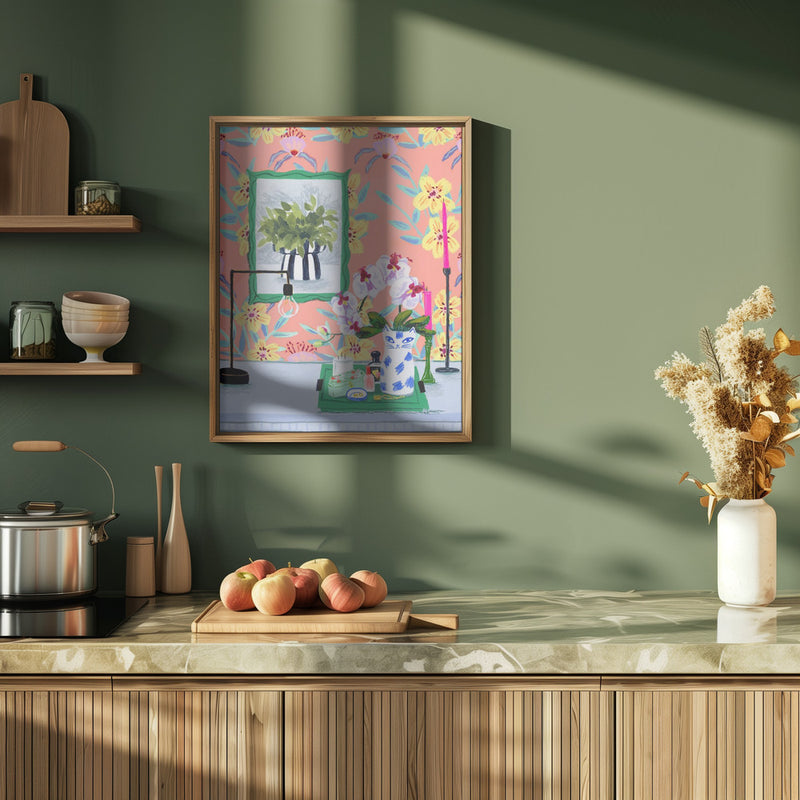 Funky Wallpaper - Stretched Canvas, Poster or Fine Art Print I Heart Wall Art