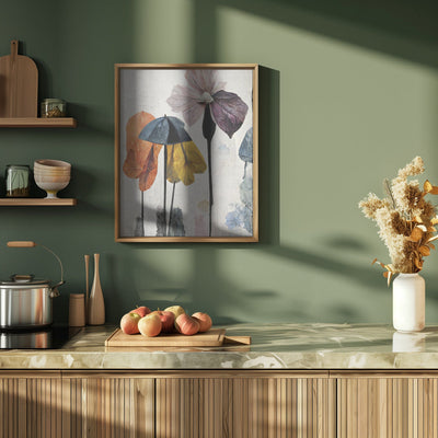 Umbrella Flowers No2 - Stretched Canvas, Poster or Fine Art Print I Heart Wall Art