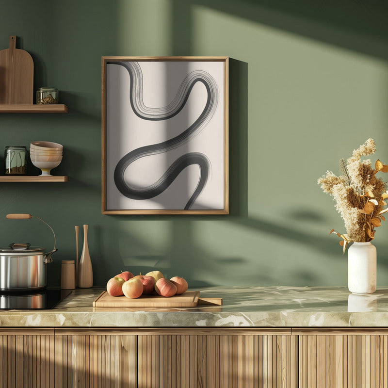 Black Brush Stroke Art - Stretched Canvas, Poster or Fine Art Print I Heart Wall Art