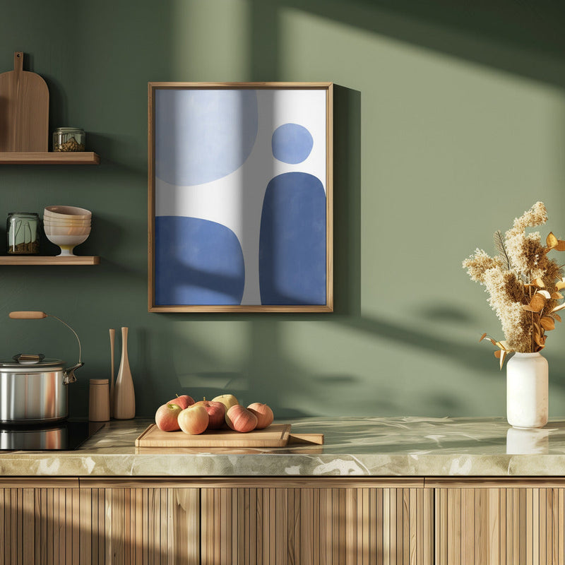 Blue Geometric Flow - Stretched Canvas, Poster or Fine Art Print I Heart Wall Art