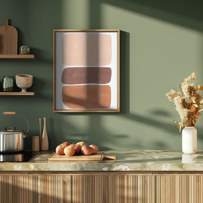 Three Stacked Earthy Toned Rectangles - Stretched Canvas, Poster or Fine Art Print I Heart Wall Art