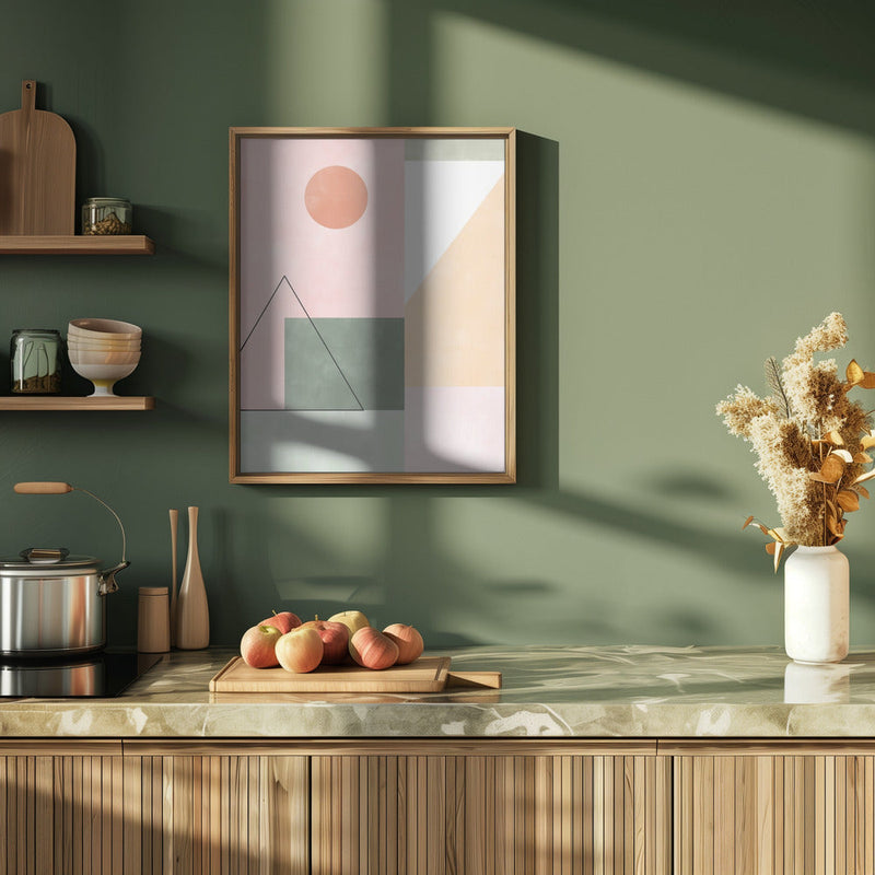 Pastel Tones With Minimalist Shapes - Stretched Canvas, Poster or Fine Art Print I Heart Wall Art