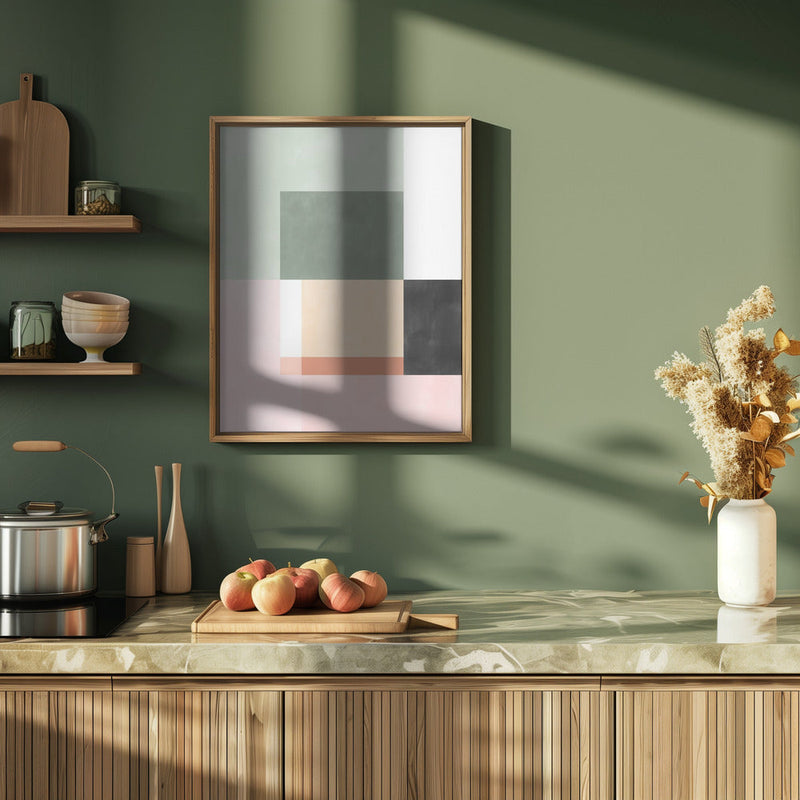 Abstract Composition With Geometric Shapes - Stretched Canvas, Poster or Fine Art Print I Heart Wall Art