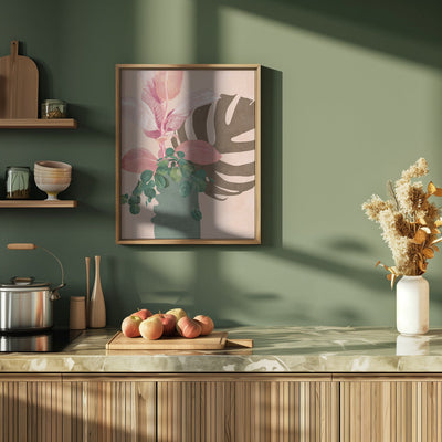 Leaves More 6 Pink - Stretched Canvas, Poster or Fine Art Print I Heart Wall Art