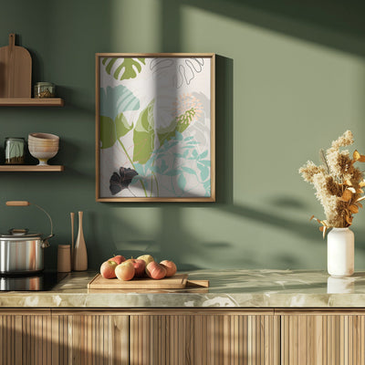 Leaves Line Boho3 Kopie - Stretched Canvas, Poster or Fine Art Print I Heart Wall Art