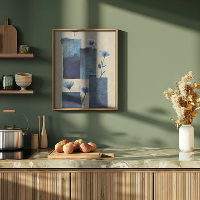 Blocks And Flowers - Stretched Canvas, Poster or Fine Art Print I Heart Wall Art