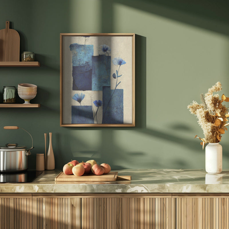 Blocks And Flowers - Stretched Canvas, Poster or Fine Art Print I Heart Wall Art