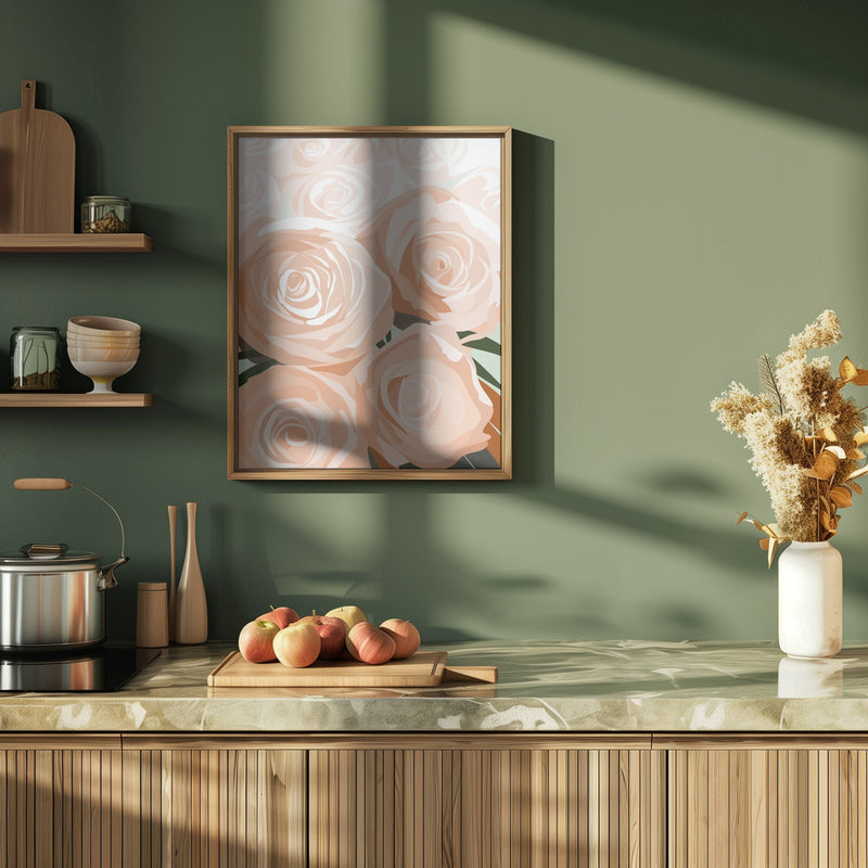 Coral roses - Stretched Canvas, Poster or Fine Art Print I Heart Wall Art