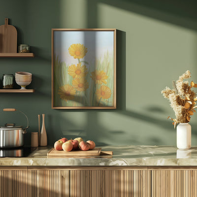 Field of Yellow Daisies - Stretched Canvas, Poster or Fine Art Print I Heart Wall Art