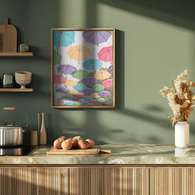 Colorful Umbrellas - Stretched Canvas, Poster or Fine Art Print I Heart Wall Art
