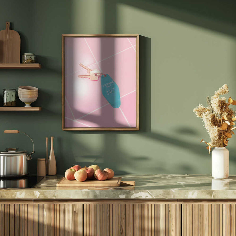 Motel Room Keys - Stretched Canvas, Poster or Fine Art Print I Heart Wall Art