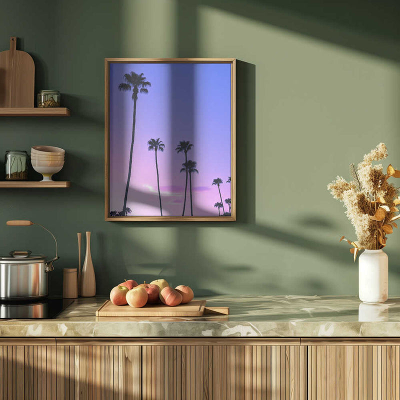 Palm Tree Sunset - Stretched Canvas, Poster or Fine Art Print I Heart Wall Art