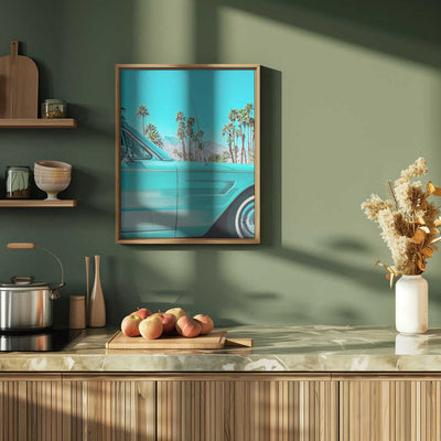 Teal Thunderbird in Palm Springs - Stretched Canvas, Poster or Fine Art Print I Heart Wall Art