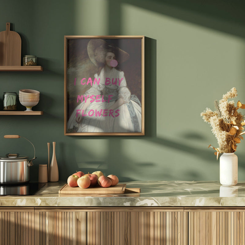 I Can Buy Myself Flowers - Stretched Canvas, Poster or Fine Art Print I Heart Wall Art