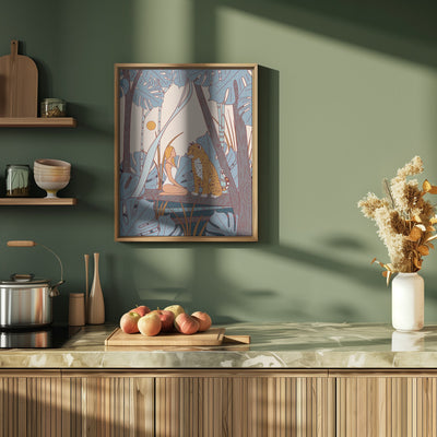 The Girl and the Leopard - Stretched Canvas, Poster or Fine Art Print I Heart Wall Art