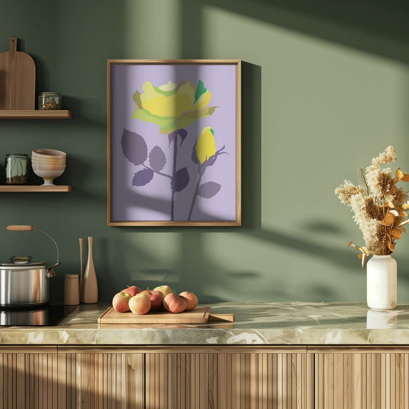 Popart Rose Ii - Stretched Canvas, Poster or Fine Art Print I Heart Wall Art