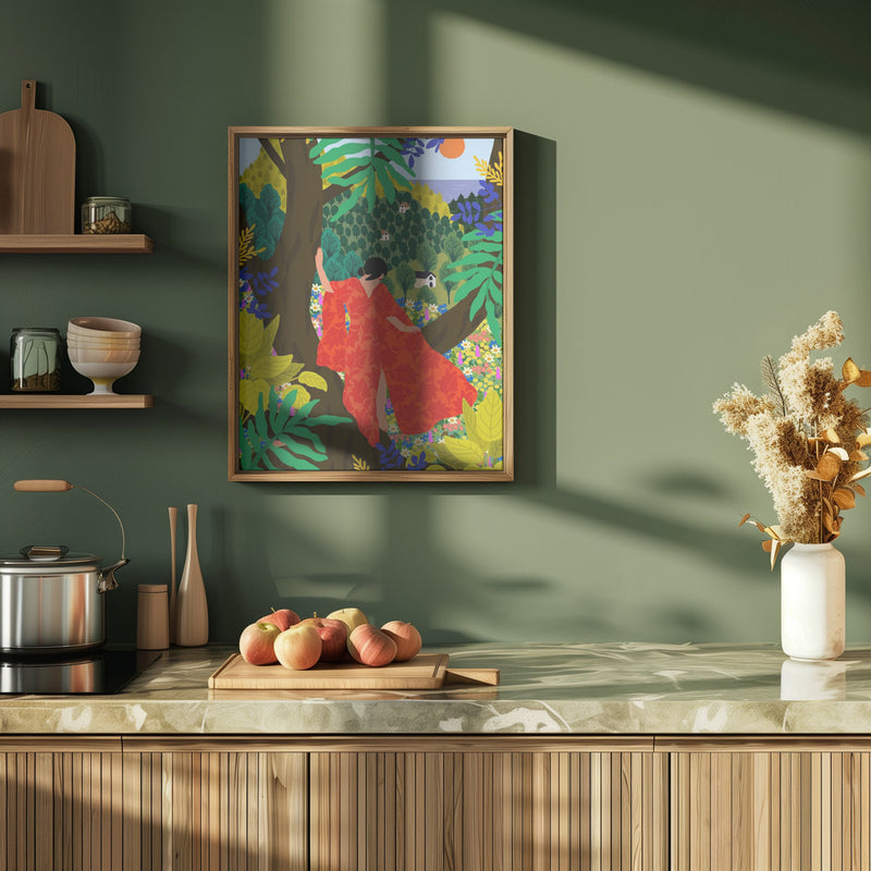 9933x14043 Din 76 Girl In a Tree - Stretched Canvas, Poster or Fine Art Print I Heart Wall Art