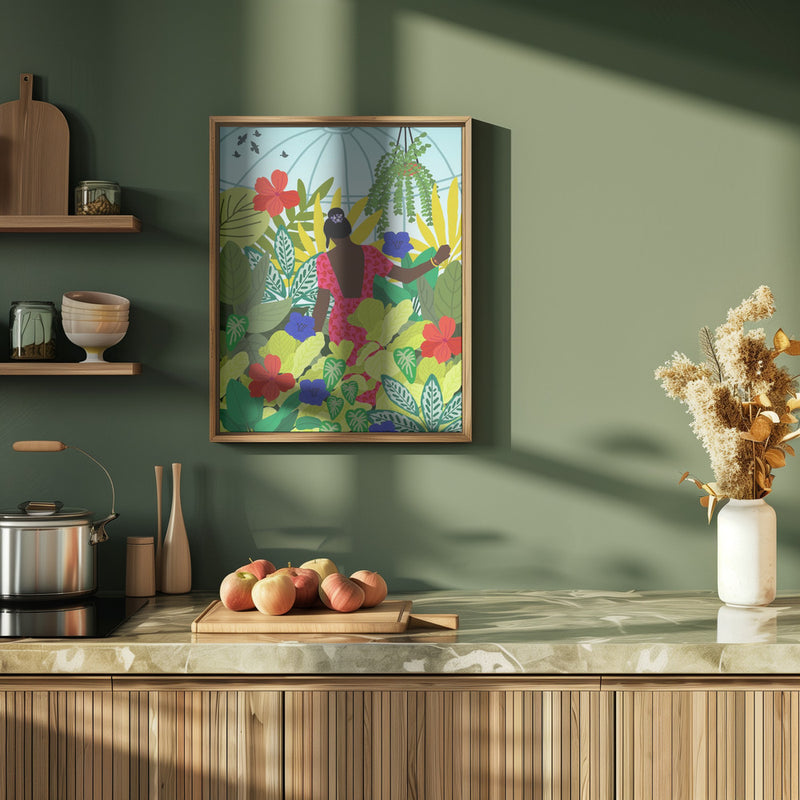 9933x14043 Din 87 Walking In My Greenhouse - Stretched Canvas, Poster or Fine Art Print I Heart Wall Art