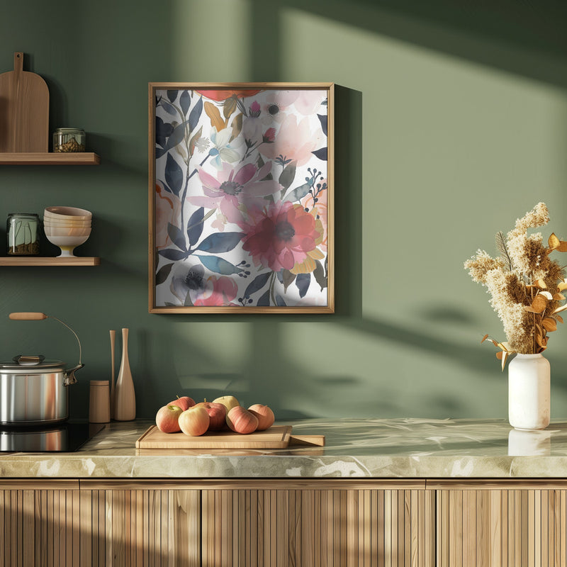 Watercolor Floral No. 5 - Stretched Canvas, Poster or Fine Art Print I Heart Wall Art