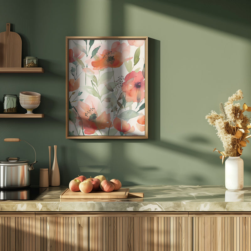 Watercolor Floral No. 10 - Stretched Canvas, Poster or Fine Art Print I Heart Wall Art