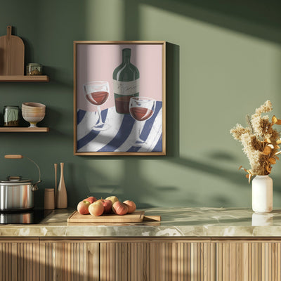 Wine time - Stretched Canvas, Poster or Fine Art Print I Heart Wall Art