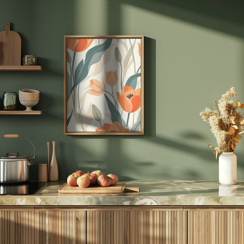 Orange Tulips - Stretched Canvas, Poster or Fine Art Print I Heart Wall Art