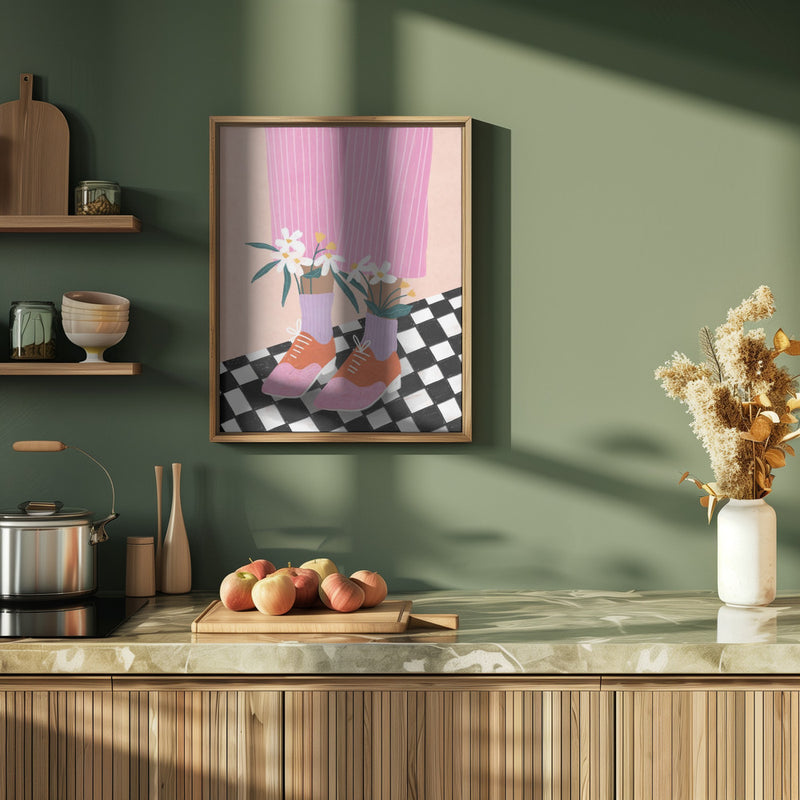 Floral Socks - Stretched Canvas, Poster or Fine Art Print I Heart Wall Art