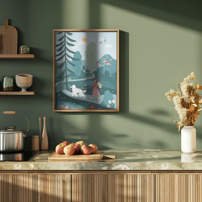 Poodle Walk - Stretched Canvas, Poster or Fine Art Print I Heart Wall Art