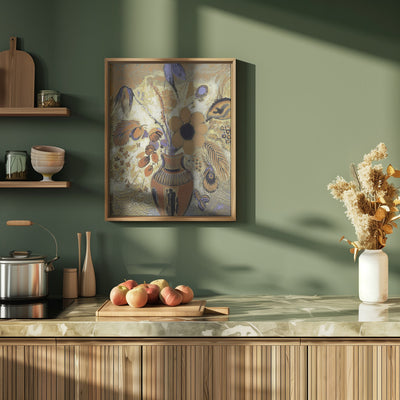 Etruscan Vase With Flowers - Stretched Canvas, Poster or Fine Art Print I Heart Wall Art