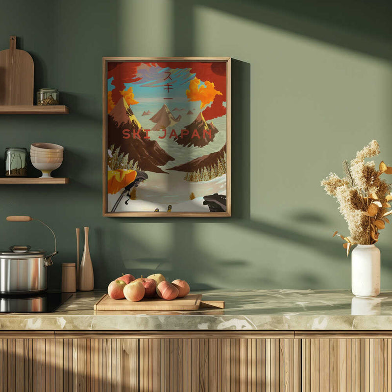 Ski Japan - Stretched Canvas, Poster or Fine Art Print