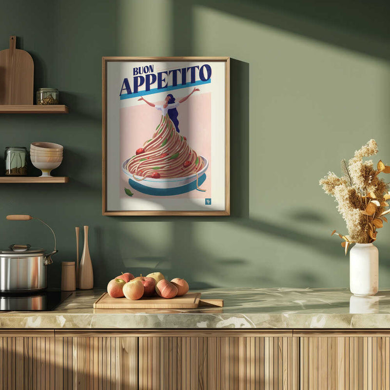 Buon Appettito - Stretched Canvas, Poster or Fine Art Print