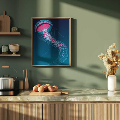 Lions Mane Jellyfish - Stretched Canvas, Poster or Fine Art Print