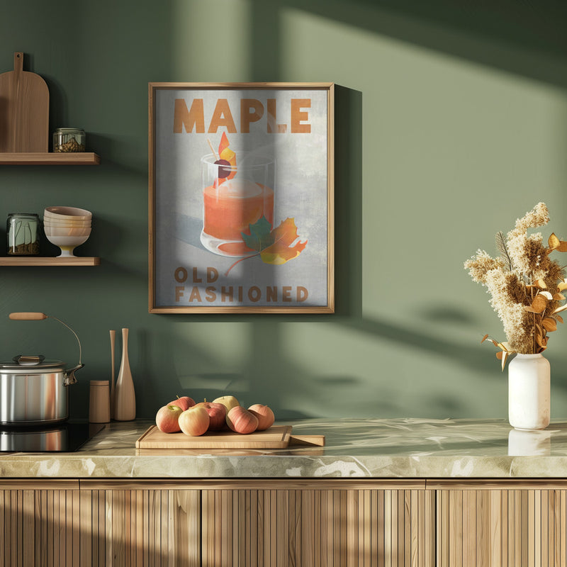 Maple Old Fashioned Cocktail - Stretched Canvas, Poster or Fine Art Print I Heart Wall Art