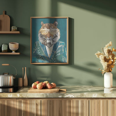 Tiger Jungle Jacket 2 - Stretched Canvas, Poster or Fine Art Print I Heart Wall Art