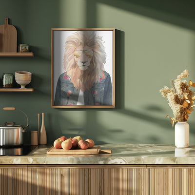 Golden fashion lion 3 - Stretched Canvas, Poster or Fine Art Print I Heart Wall Art