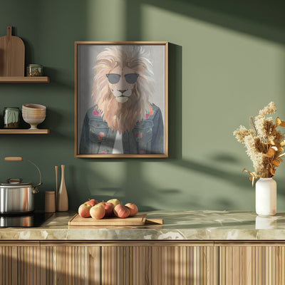 Golden fashion lion 4 - Stretched Canvas, Poster or Fine Art Print I Heart Wall Art