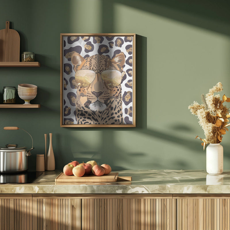 Leopard Print Leopard Grey - Stretched Canvas, Poster or Fine Art Print I Heart Wall Art