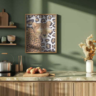 Leopard Print Cheetah Grey - Stretched Canvas, Poster or Fine Art Print I Heart Wall Art