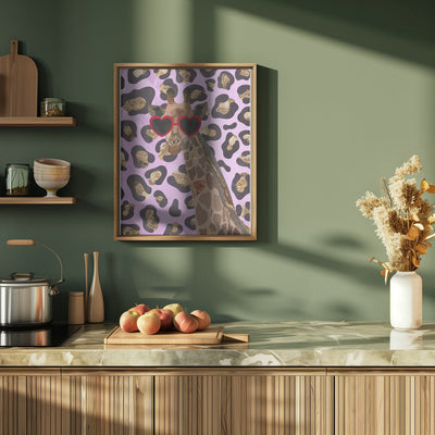 Leopard Print Giraffe Pink - Stretched Canvas, Poster or Fine Art Print I Heart Wall Art