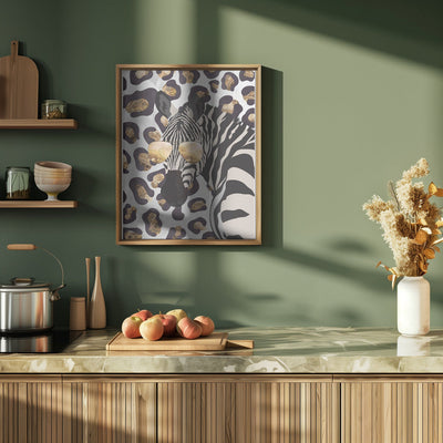 Leopard Print Zebra Grey - Stretched Canvas, Poster or Fine Art Print I Heart Wall Art