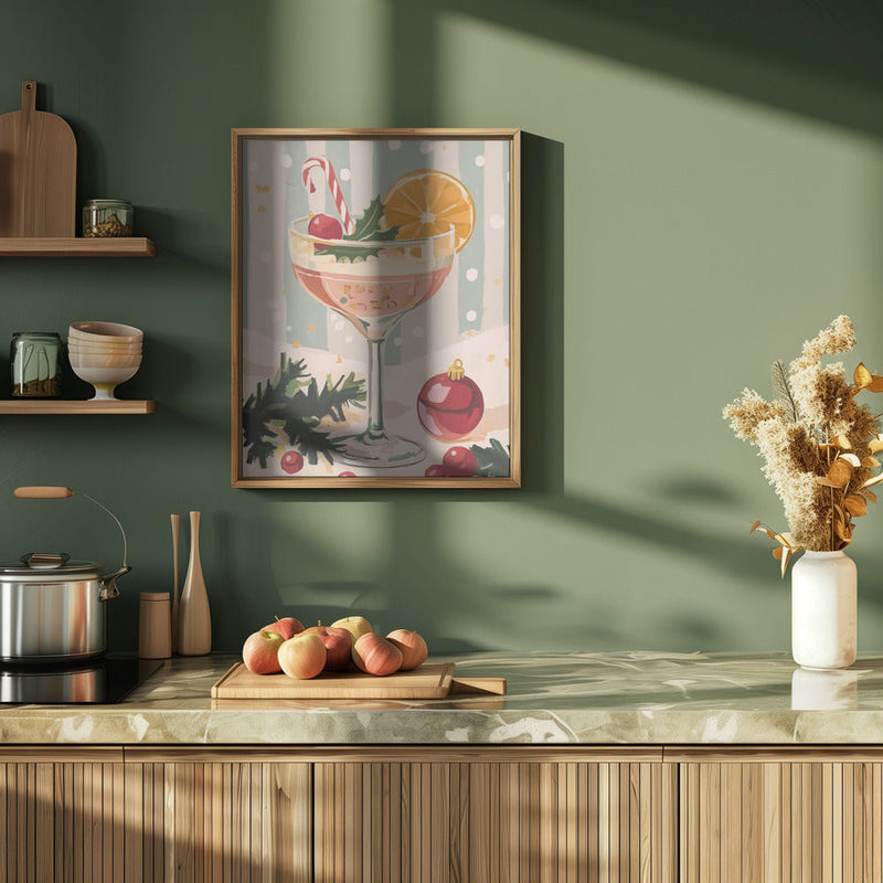 Christmas Cocktail - Stretched Canvas, Poster or Fine Art Print I Heart Wall Art