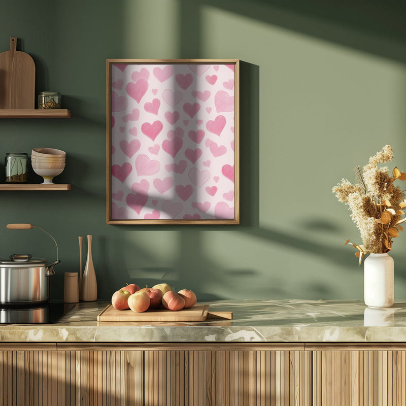Pink Love - Stretched Canvas, Poster or Fine Art Print I Heart Wall Art