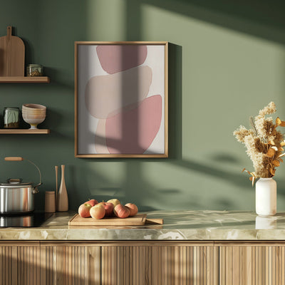 Translucent Shapes in Soft Pinks and Reds - Stretched Canvas, Poster or Fine Art Print I Heart Wall Art